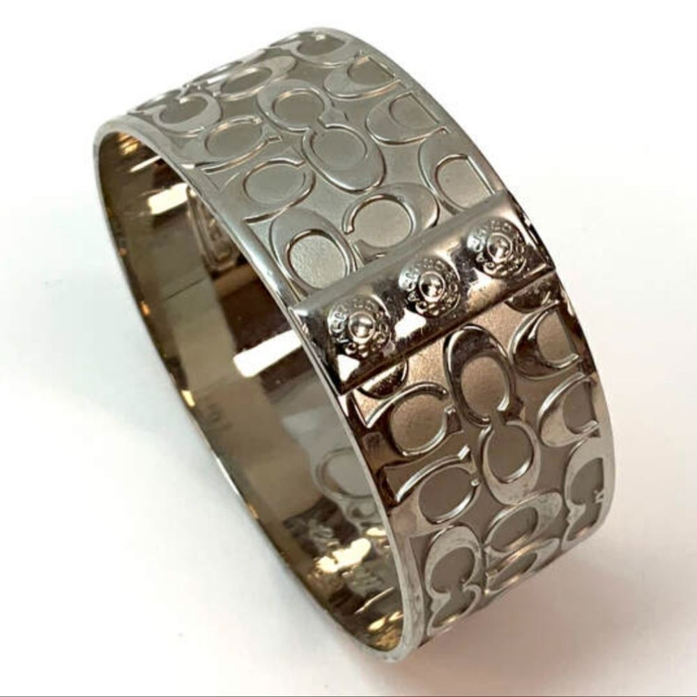 SILVER COACH LOGO BANGLE - Picture 1 of 5